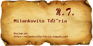Milenkovits Tíria névjegykártya